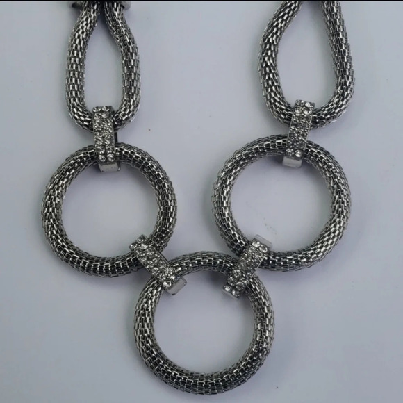 Women's New York & Company Silver 3 Ring Statement Necklace - Picture 3 of 12